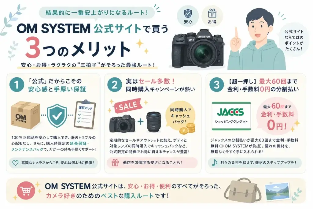 OM SystemのカメラはOMシステム公式での購入がお得な理由まとめ