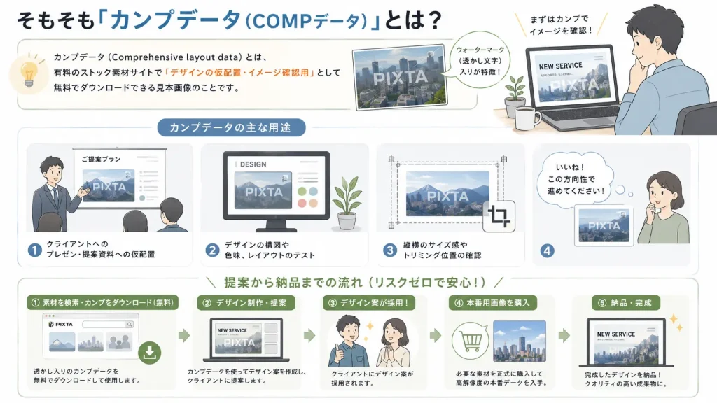 PIXTAでダウンロードできるカンプデータとは？