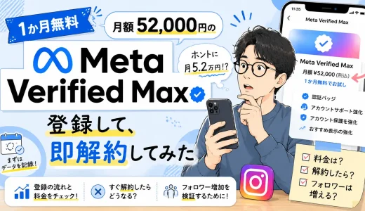 月額52,000円のMeta Verified Maxを1か月無料で登録し、すぐ解約して検証した実体験記事のアイキャッチ